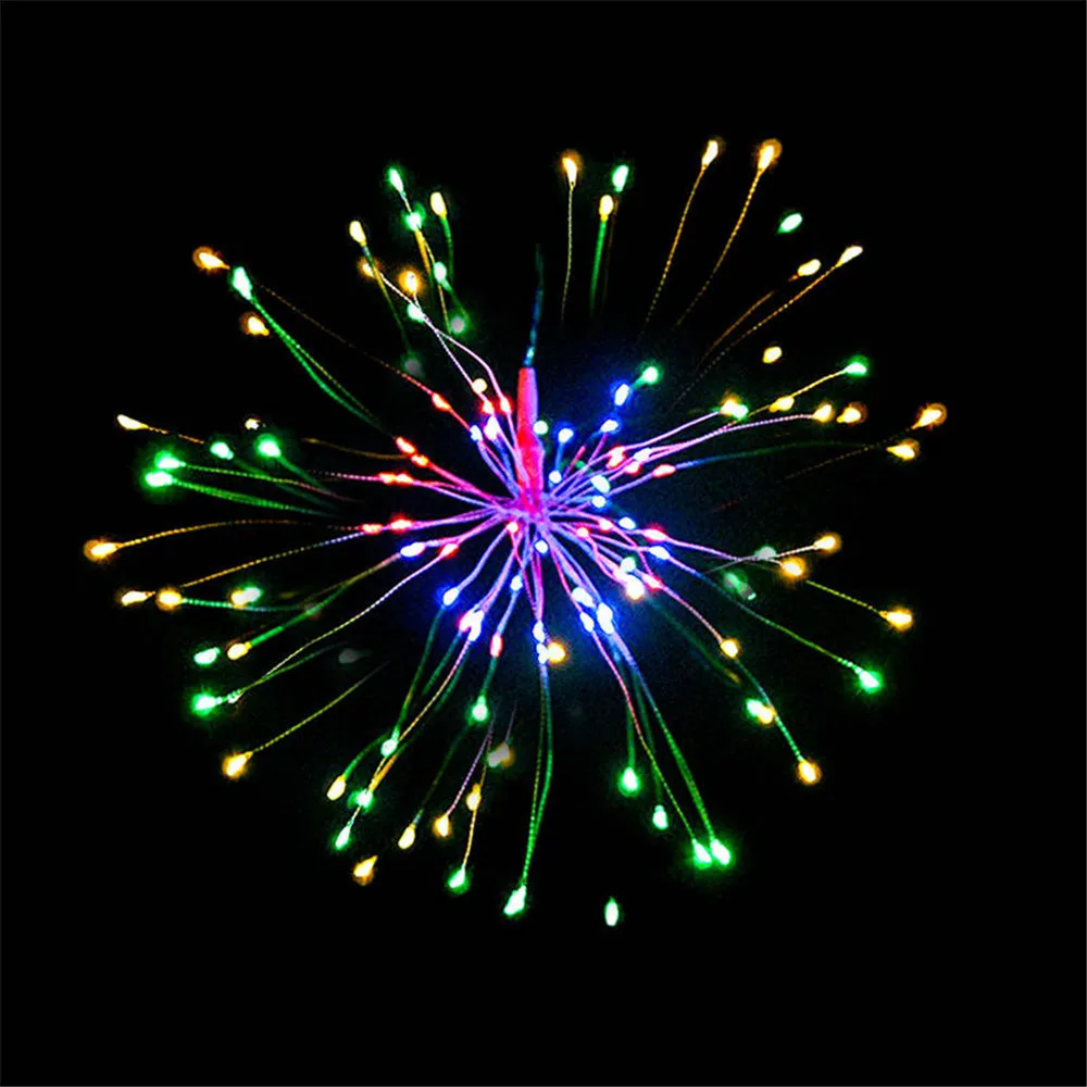 200 светодиодов Starburst медный струнный светильник с дистанционным питанием от батареи диммируемая сказочная декоративная Внутренняя/наружная подвесная подсветка Вечерние - Испускаемый цвет: Multicolor