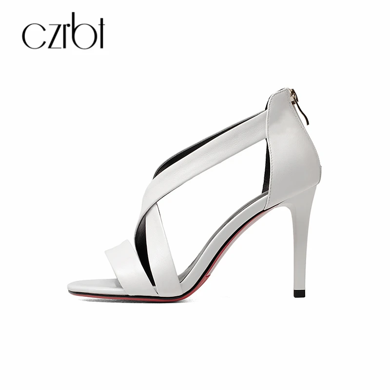

CZRBT Summer 2018 New Women Pumps Thin High Heels 9CM Handmade Genuine Leather Fashion Sexy High Heels Party Shoes