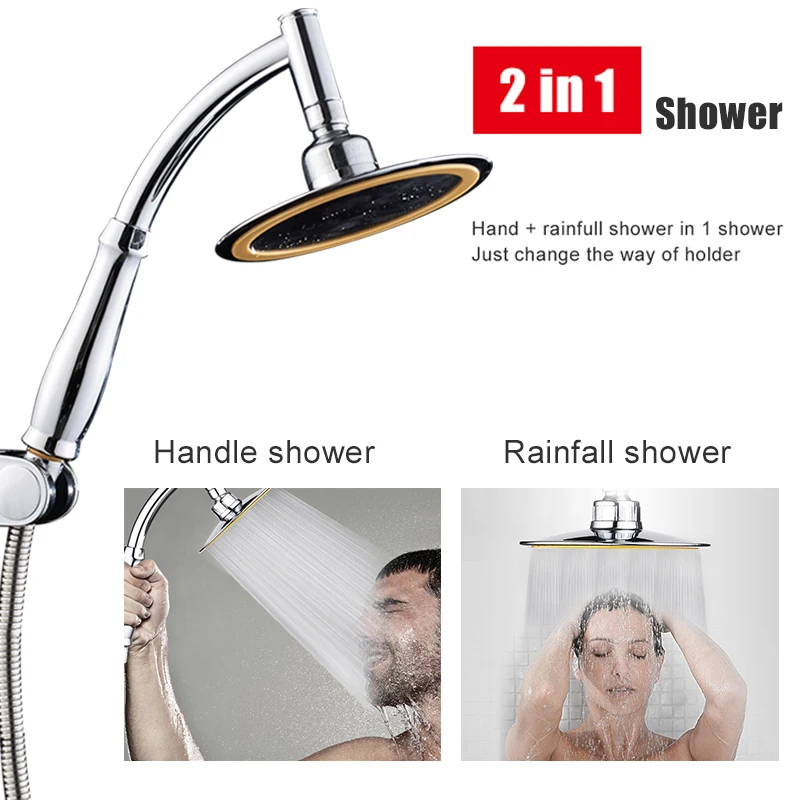 ROVATE حمام ضغط كبير مقبض دش رئيس فوهة إنقاذ كبيرة الأمطار دفعة دش يدوي اكسسوارات أعلى رشاش مياه نافورة