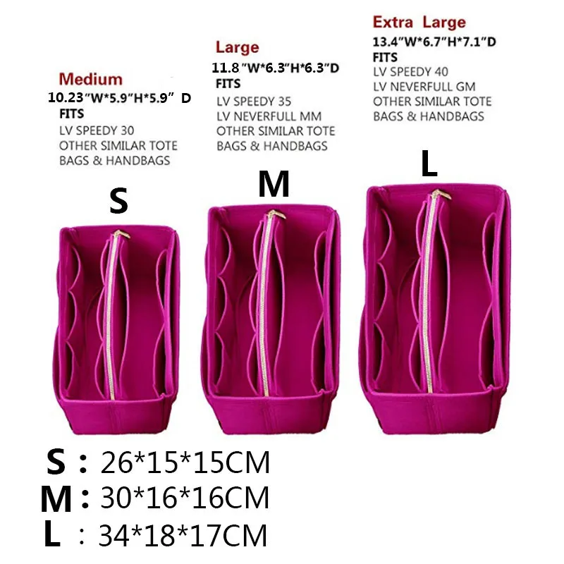 المكياج المنظم إدراج حقيبة لحقيبة يد ، ورأى مقسم حقيبة مع سستة ، السفر الداخلية محفظة ، صالح مستحضرات التجميل أكياس ل Neverfull