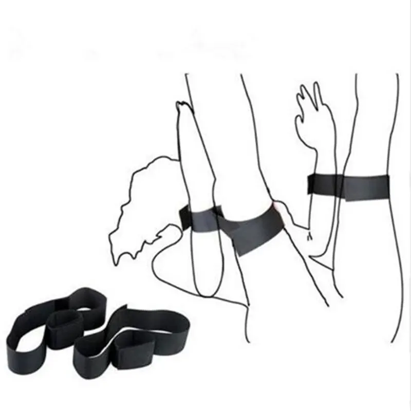 Women's Nylon Ankle Cuffs &amp Handcuffs Open Leg Fetish BDSM Bondage Restraints Slave Game Sex Lingerie Erotic Toys for Adults |