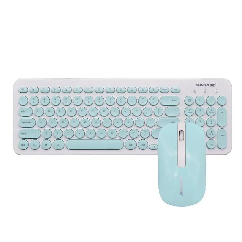 Sunrose T85 2.4Ghz Splashproof 104 Keys Wireless Keyboard& Mouse Set For Home Office Computer Game Keyboard And Mouse Combos