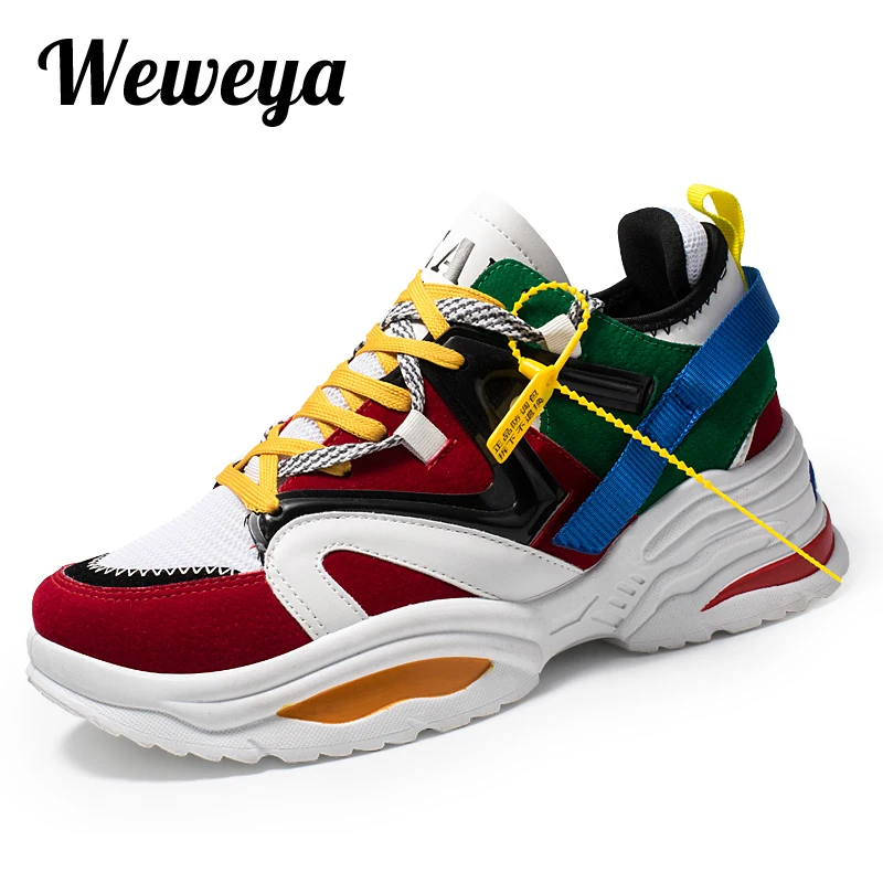 

Weweya 2019 Breathable Mesh Women Casual Shoes Vulcanize Female Fashion Sneakers Lace Up High Leisure Increasing Height Footwear