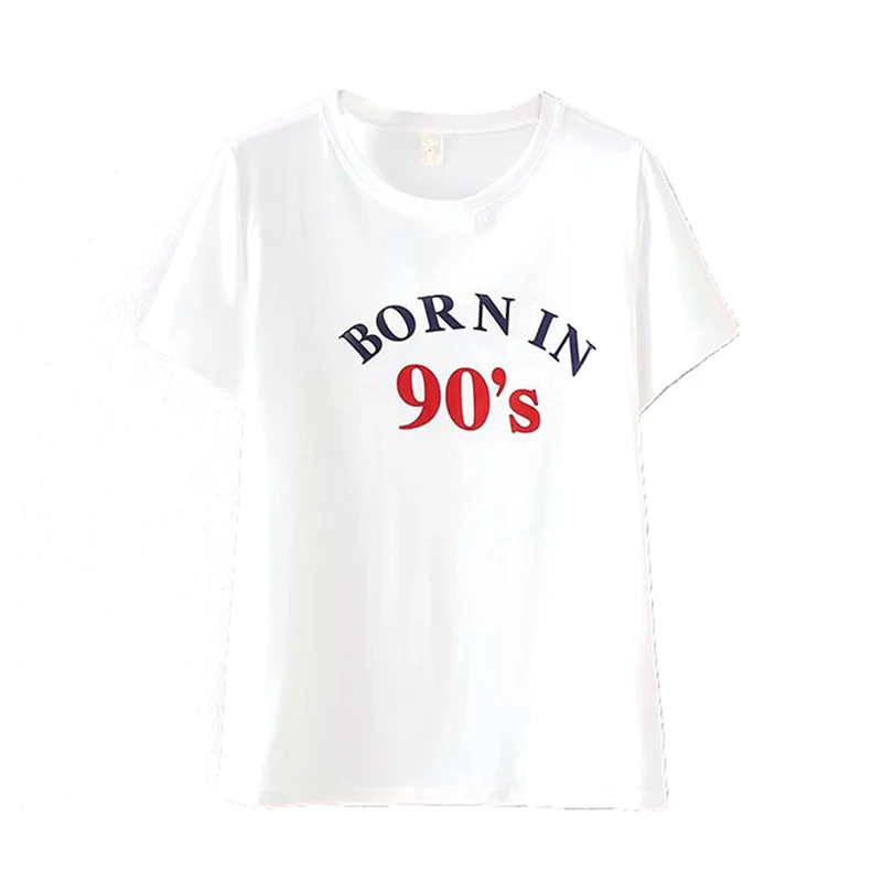 2018 Summer Basic White Tee Women Funny Printed