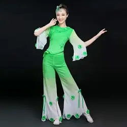 Женский Yangge 2018 новая классическая танца Костюмы талии среднего возраста вентилятор танцевать национальные зонтик танец