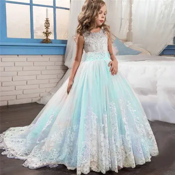 

CHAMSGEND Lace Girl Princess Bridesmaid Pageant Tutu Tulle Gown Party Wedding Dress 19MAY7 P35