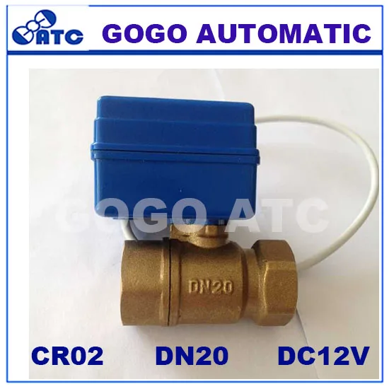 CWX-20P DN20 3/" BSP 2 ходовой латунный Мини моторизованный шаровой клапан, приводной клапан управления DC12V CR02 3 провода управления