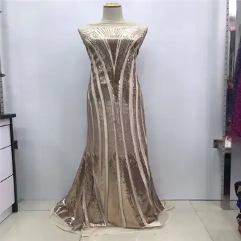 

Latest African 3d Lace Fabrics Embroidered French Sequins Lace Fabric 2019 Nigerian French Net Lace Fabrics Lake blue green red