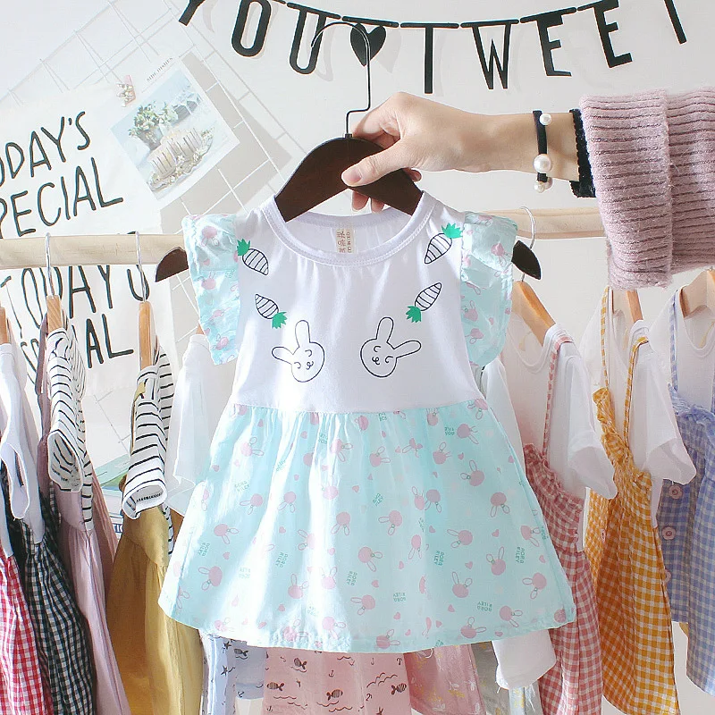 Summer Baby Princess Dresses For Kids Plaid Birthday Party Dress Casual baby Clothes Toddler Girl Newborn Fake Two pieces Dress (3)