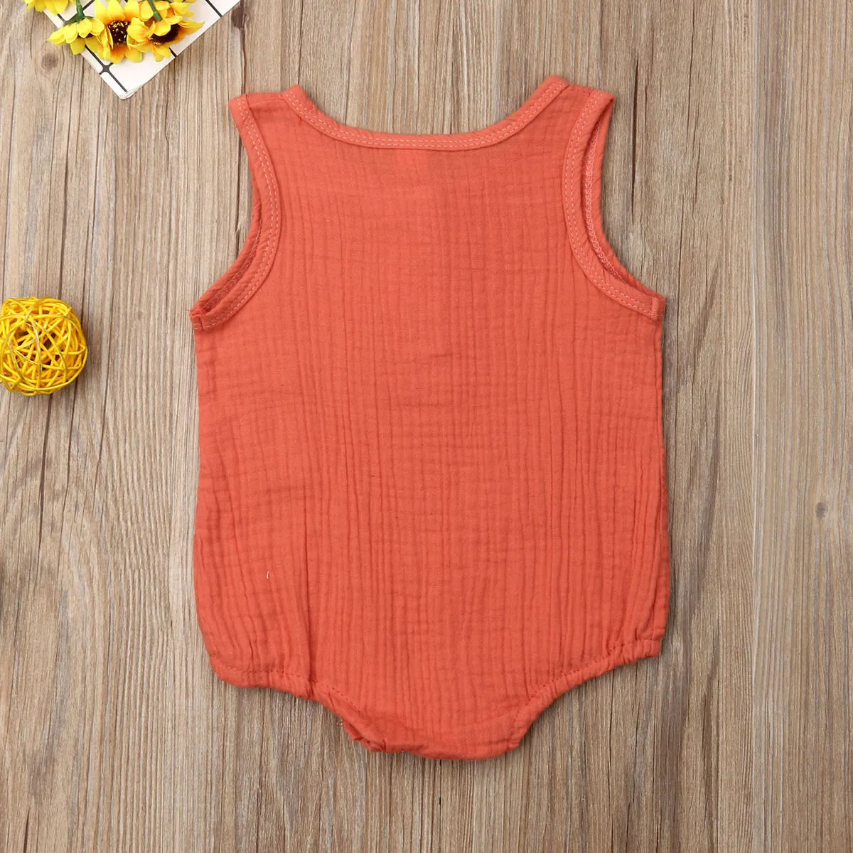 2019 Baby boy Girl clothing white orange line cotton Button Romper Jumpsuit for Kid clothes toddler Children newborn