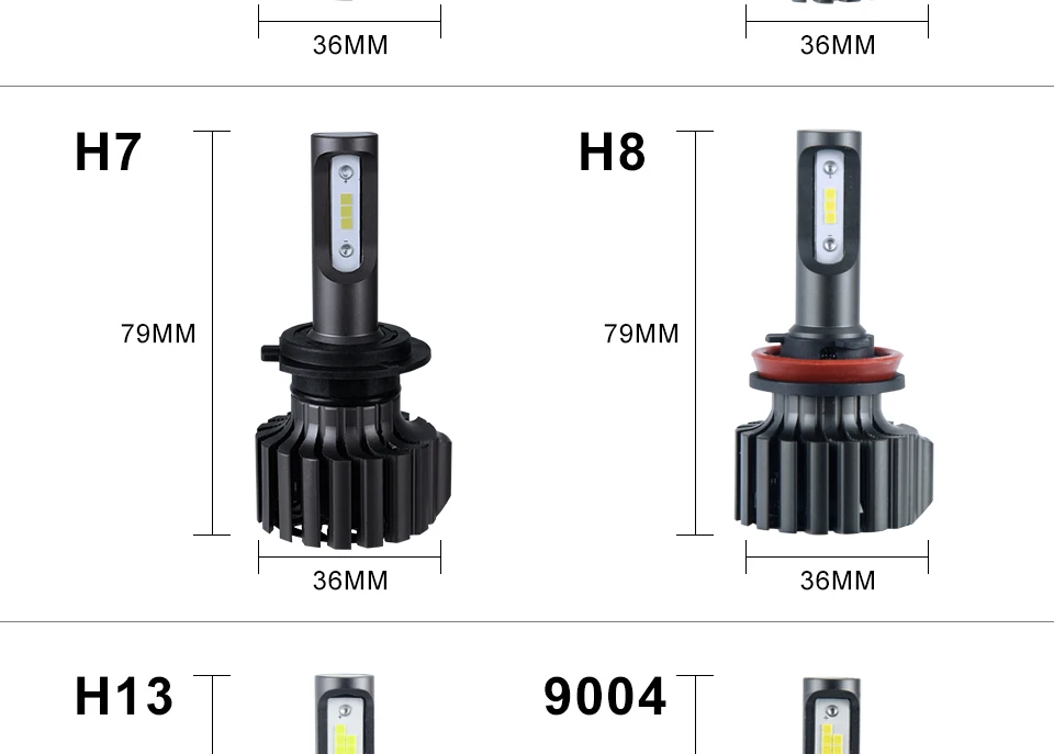 Foxcncar H4 H7 H11 H1 LED Car Headlight Bulb mini 9005 HB3 9006 Hb4 ZES Chip 12V 12000lm 72W 6500K 24V 12V Auto Fog Light HiLo (12)