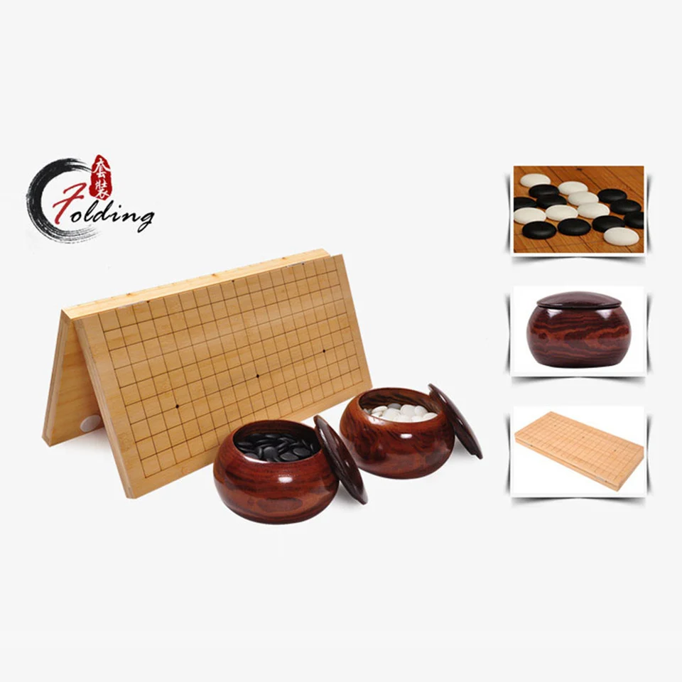 BSTFAMLY Go Chess 19 Road 361 Pcs/Set Chessman Diameter 2.2cm Wood Foldable Chessboard and Jar Chinese Old Game of Go Weiqi G14 BSTFAMLY Go Chess 19 Road 361 Pcs/Set Chessman Diameter 2.2cm Wood Foldable Chessboard and Jar Chinese Old Game of Go Weiqi G14