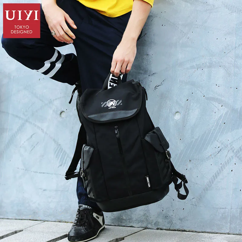 

UIYI New Men's Backpacks Black 900D polyester Bag Men Casual Travel packages 14' computer Bag For Male School bag For Teenager