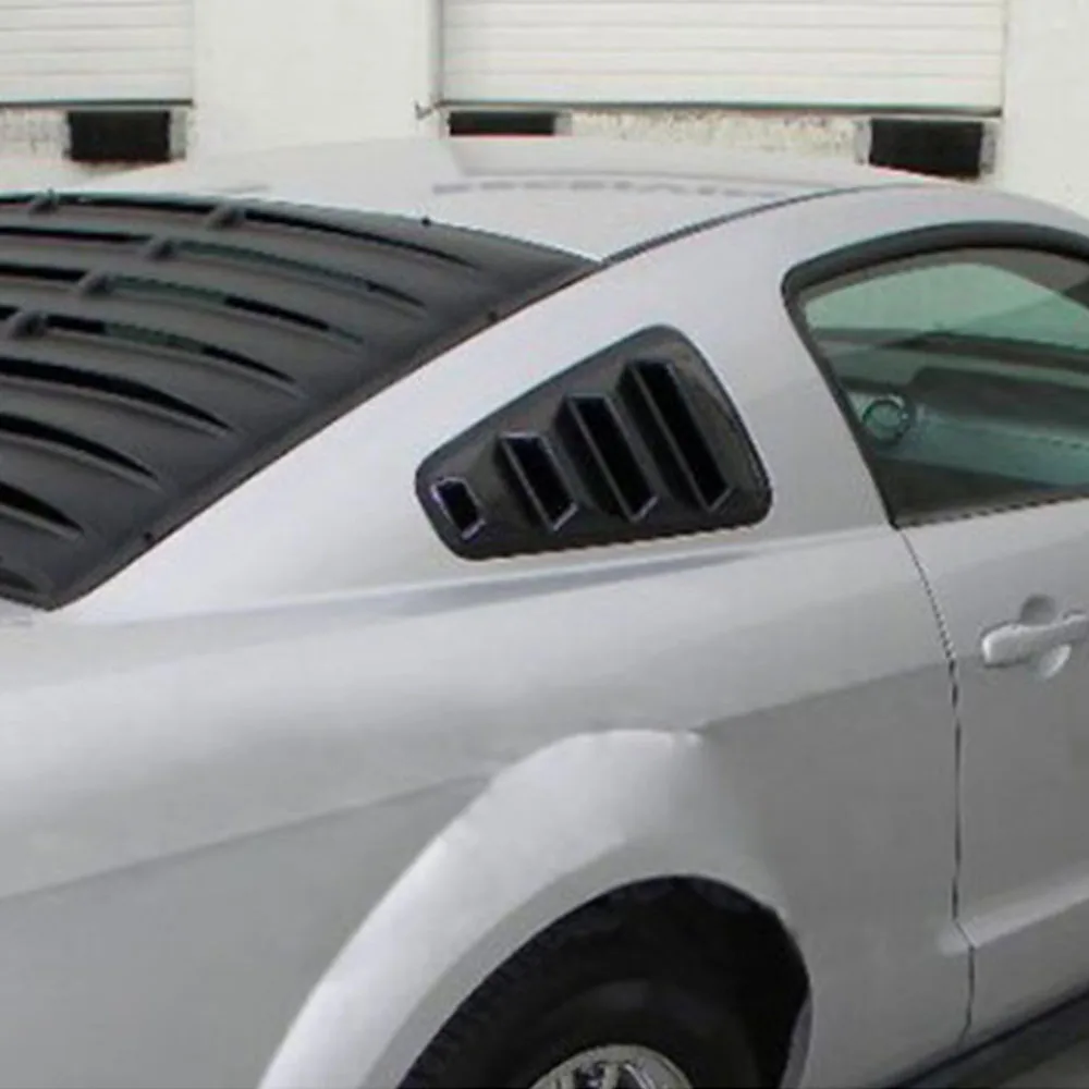 For 05-14 Ford Mustang 1//4 Quarter Black Side Window Louvers Scoop Cover Vent