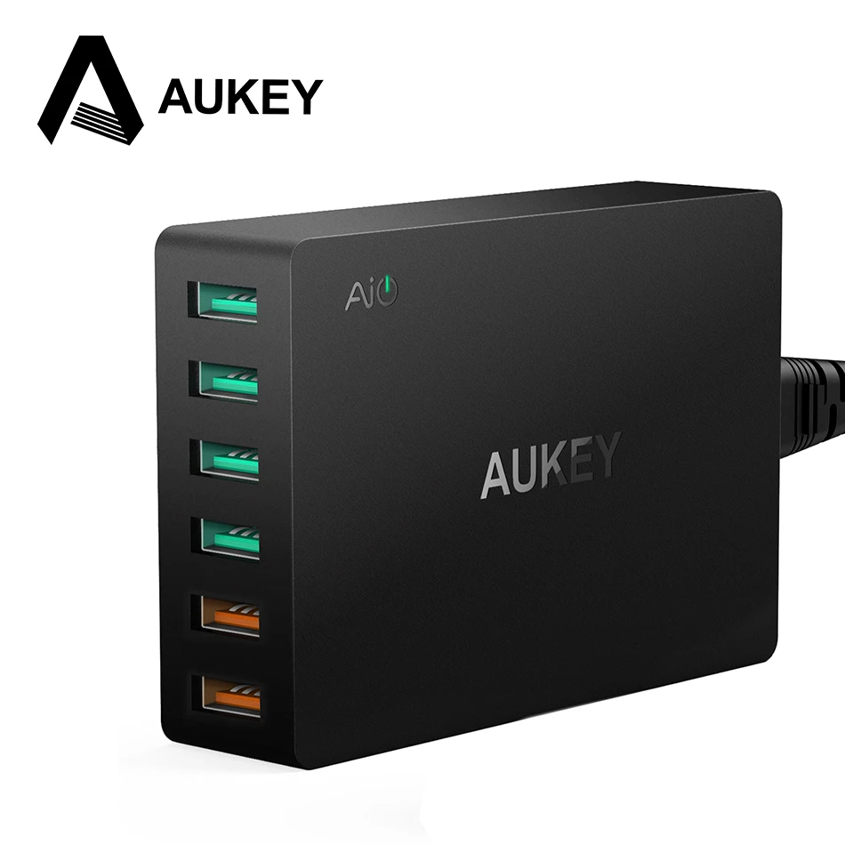 bilder für AUKEY Multi Usb-ladegerät Dual Quick Charge 3,0 Ports + 4 USB Ports Fast Turbo Ladegerät für Samsung LG G5 iPhone iPad & Mehr PC bilder für AUKEY Multi Usb-ladegerät Dual Quick Charge 3,0 Ports + 4 USB Ports Fast Turbo Ladegerät für Samsung LG G5 iPhone iPad & Mehr PC