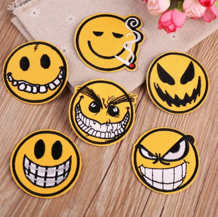 

New arrival 10 pcs Faces Embroidered patches iron on Jeans coat tshirt bag shoe hat bag shoe Motif emblem accessory diy