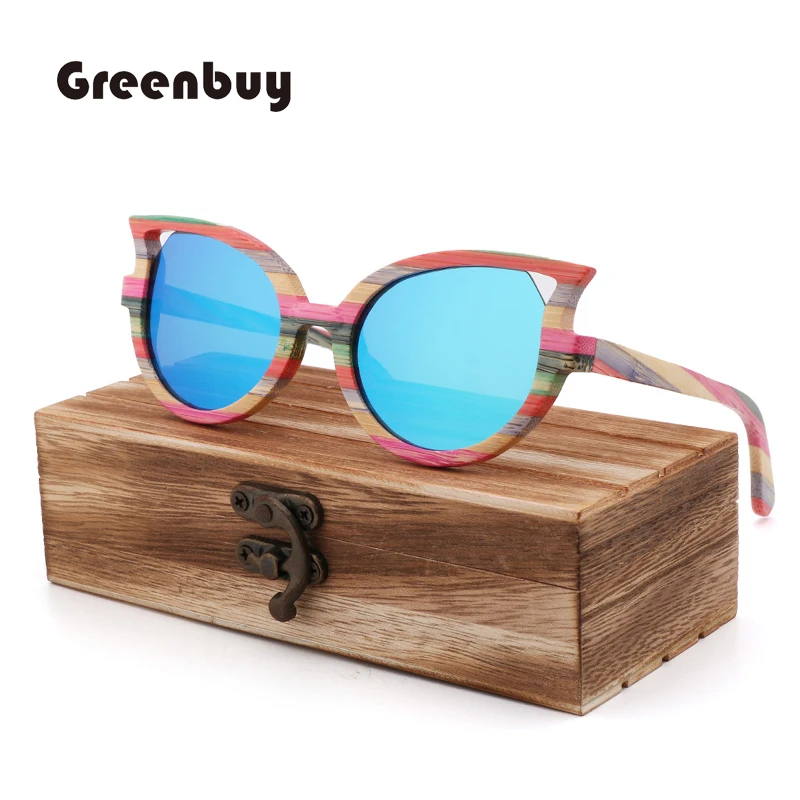 

luxury retro sun glasses for women fashion 2019 handmade bamboo sunglasses butterfly-shaped polarizing Driving traveling glsses