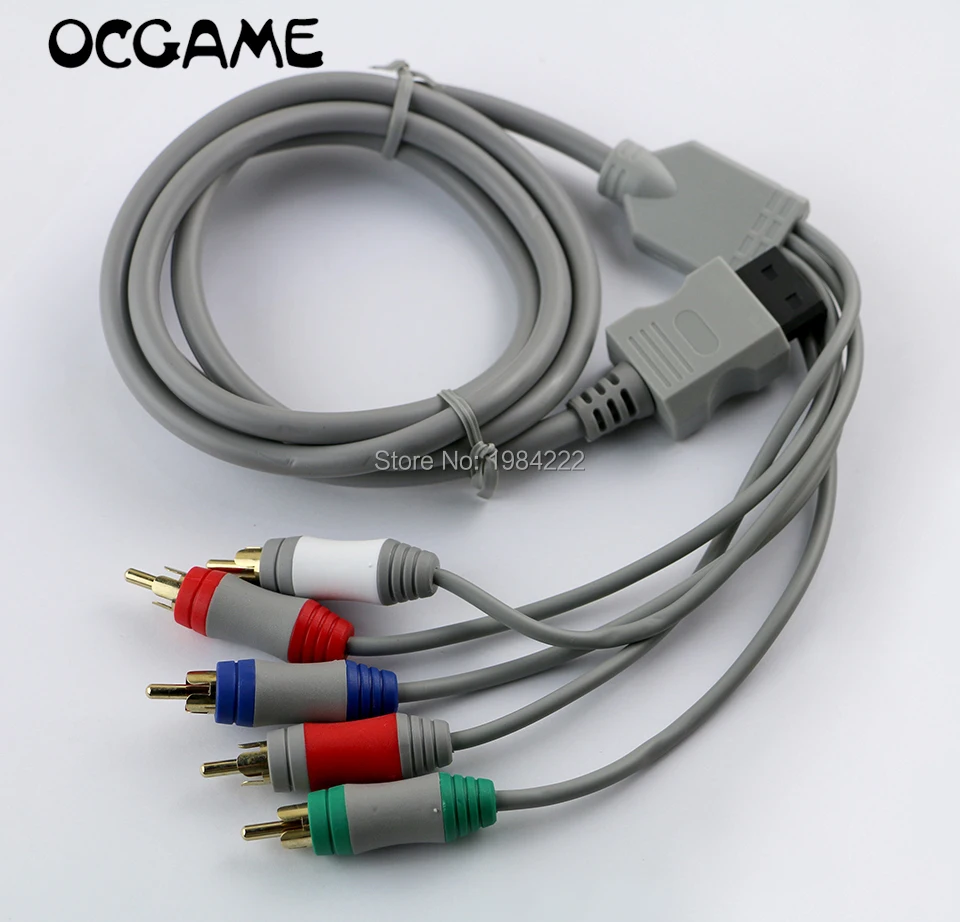 

OCGAME 15pcs/lot 1.8m Component 1080 P HDTV AV Audio Adapter Cable Cord Wire 5RCA AV Cable For Wii Wii U console