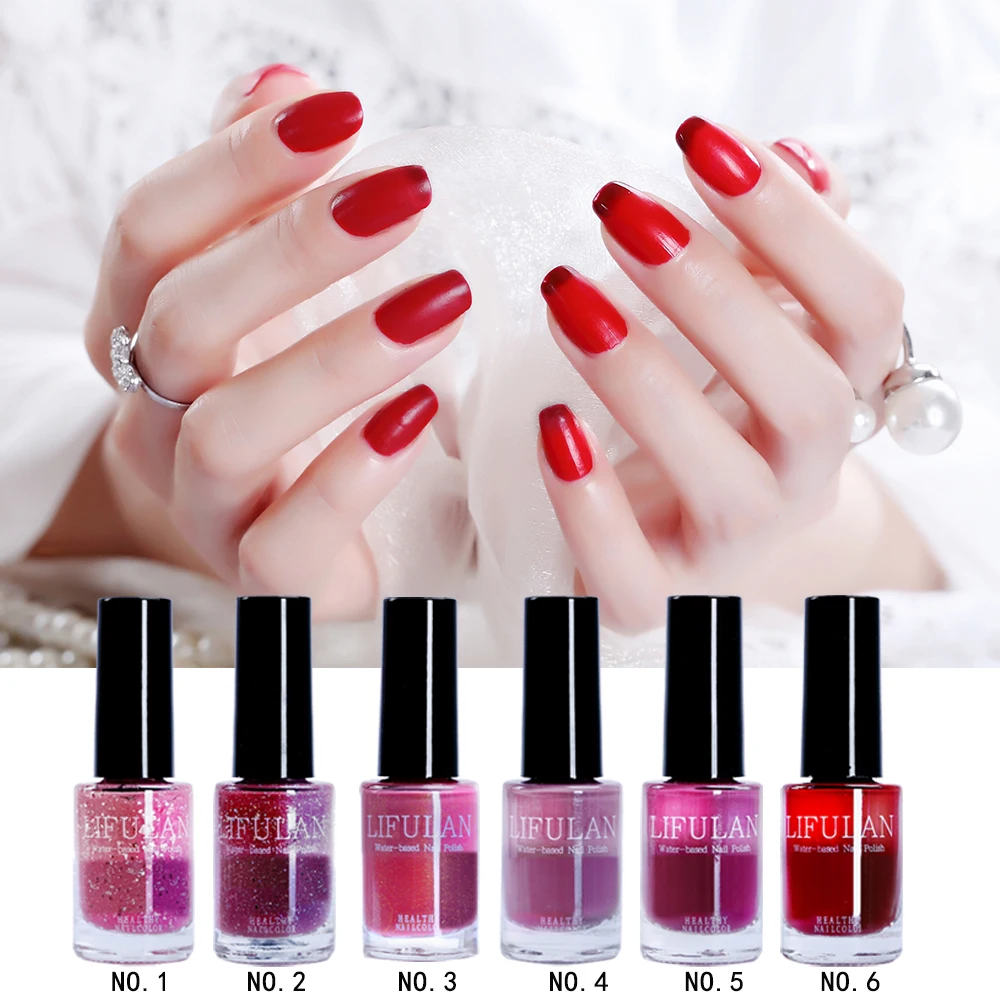 

8ml Gradient Peel Off Nail Polish Pure Colors Water-based Nontoxic Nail Lacquer Varnish For Nails Base Needed 6 Colors TSLM1