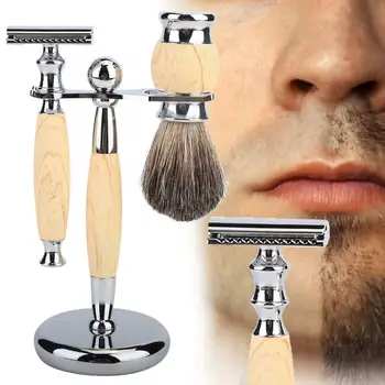 

Men Classic Shaver Set Retro Razor Beard Brush Shaver Stand Holder Manual Shaving Set for Men
