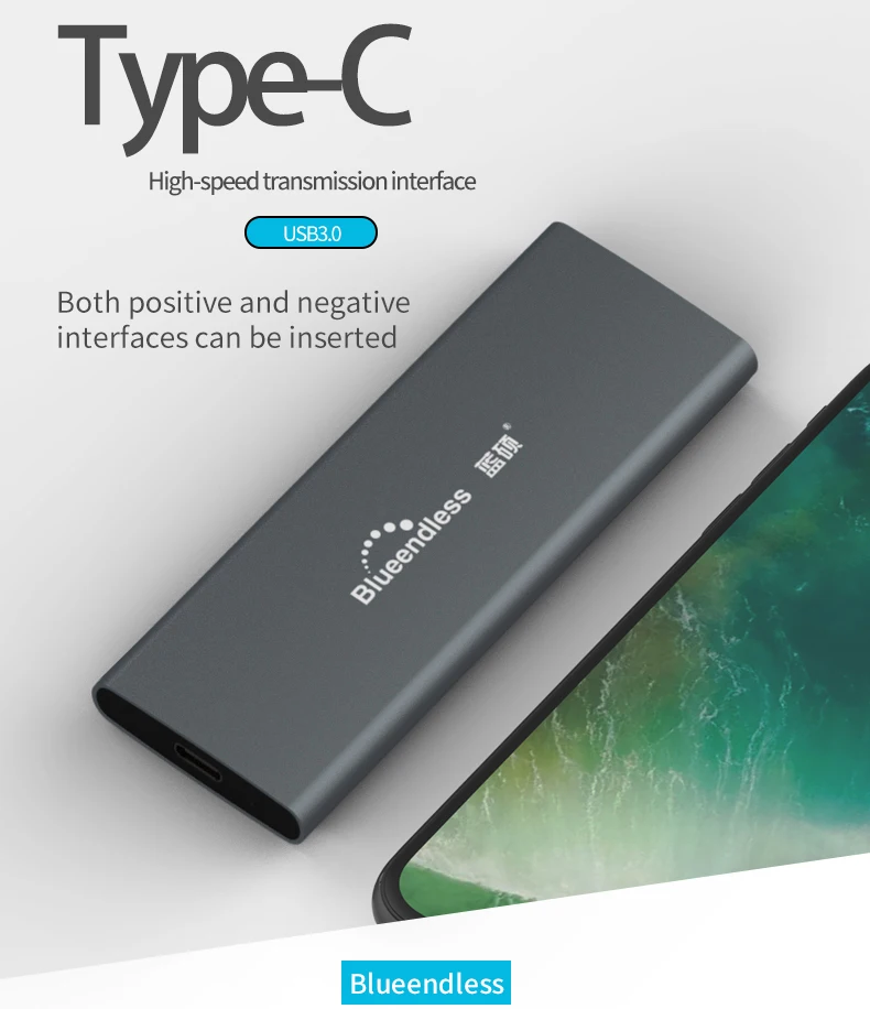 New product Aluminum m.2 ssd case portable hard disk msata to usb type c msata case 224222602280 hard drive msata enclosure (10)