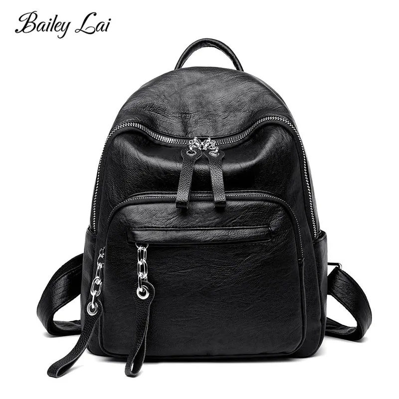 

OLD TANG Backpack Women Shoulder Bag School Bags for Teenage Girls Vintage Leather Fashion Backpack BackPack Lady Backpacks