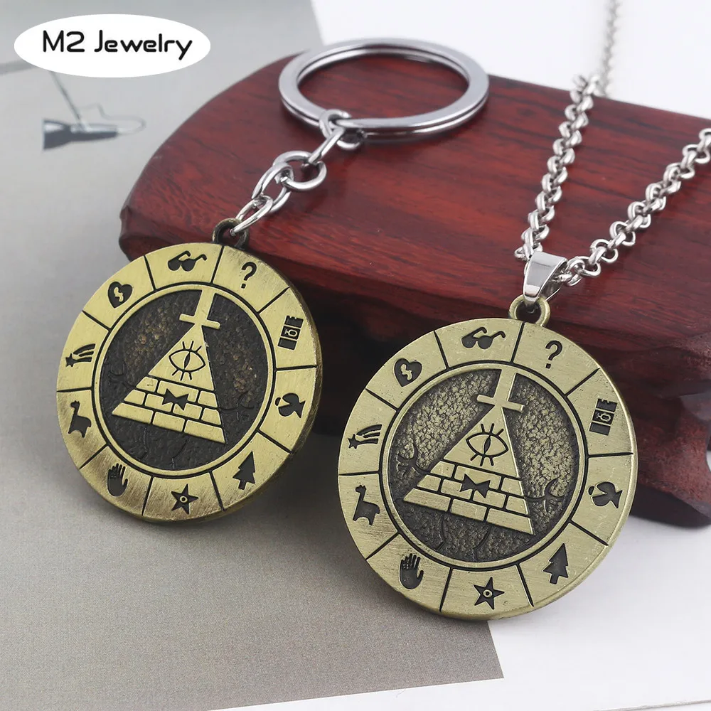 

Cartoon Gravity Falls Bill Cipher Necklace Women Men Bill Logo Necklaces Pendants Fans' Souvenir