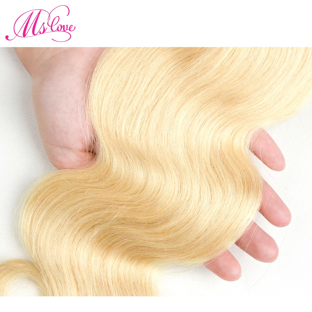Ms Love 613 Blonde Full Color Brazilian Hair Body Wave Bundles Weave 1 PC Non Remy 100% Human Hair Extensions 10-28Inch Ms Love 613 Blonde Full Color Brazilian Hair Body Wave Bundles Weave 1 PC Non Remy 100% Human Hair Extensions 10-28Inch