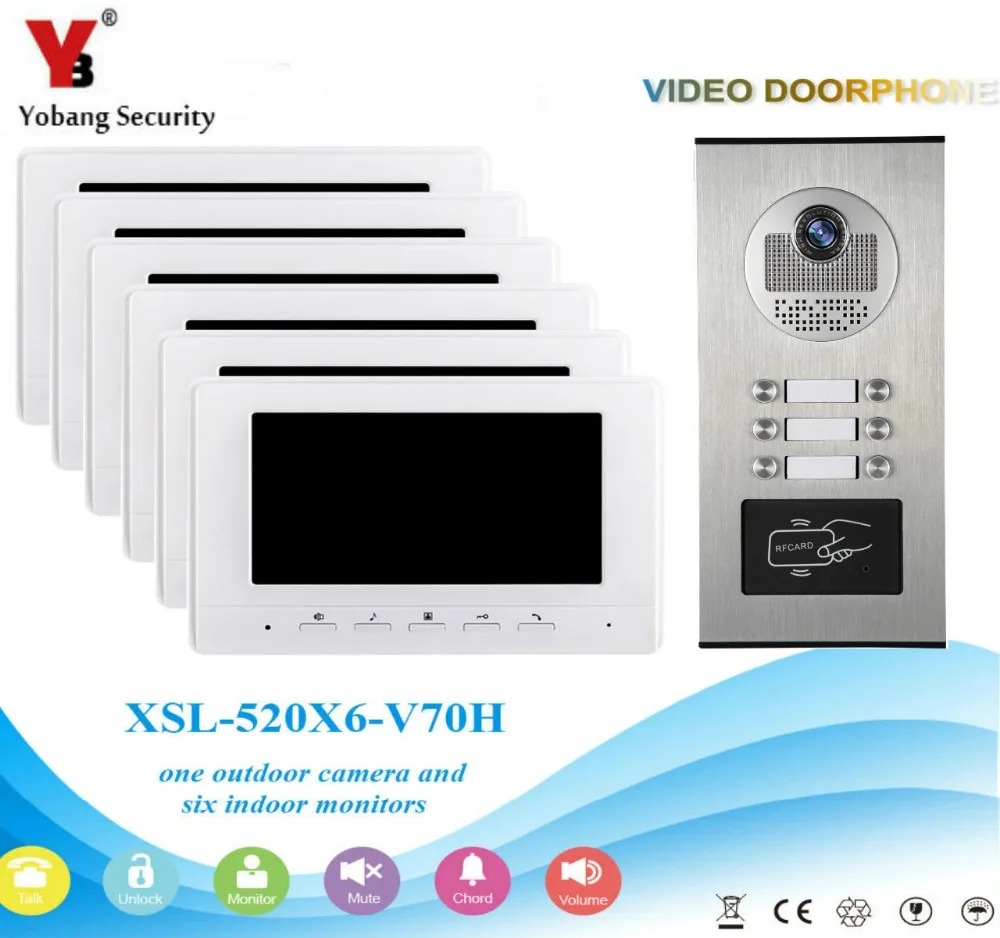 Yobang Security 7 inch Monitor Video Door Phone Doorbell Visual Speakephone Unlock Intercom System RFID Card Access IR Camera Yobang Security 7 inch Monitor Video Door Phone Doorbell Visual Speakephone Unlock Intercom System RFID Card Access IR Camera