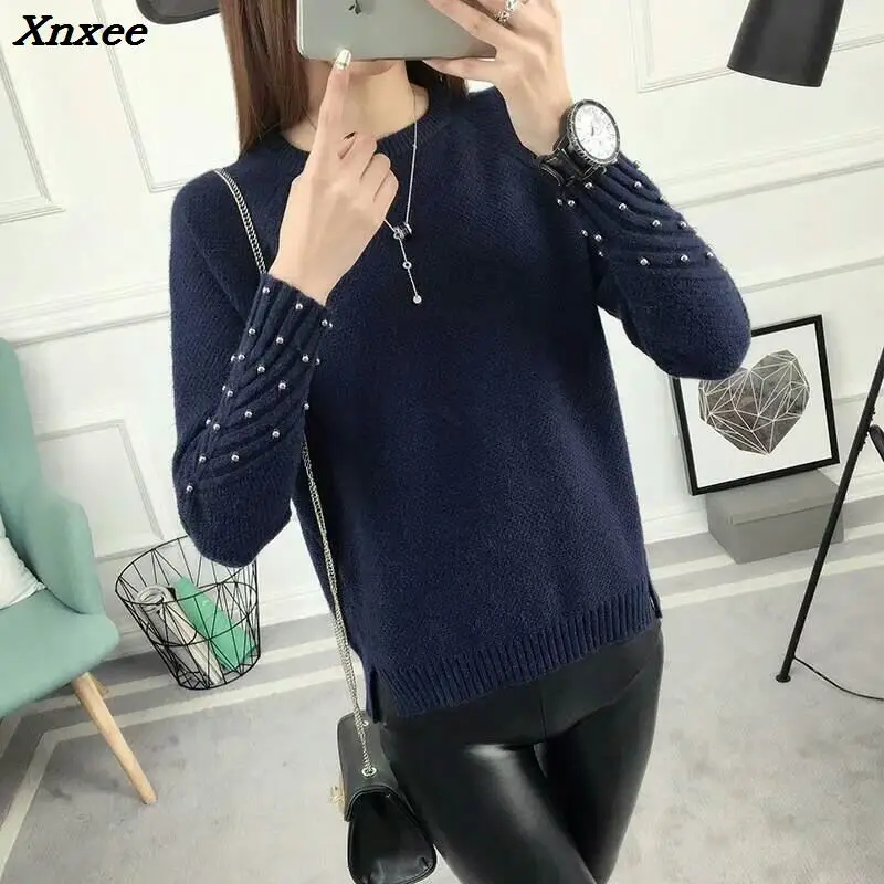 2018 Winter Women's Blouses Pullover Long Sleeve O-Neck Slim Women Knitted Sweater For Women Long Tops Xnxee 2018 Winter Women's Blouses Pullover Long Sleeve O-Neck Slim Women Knitted Sweater For Women Long Tops Xnxee