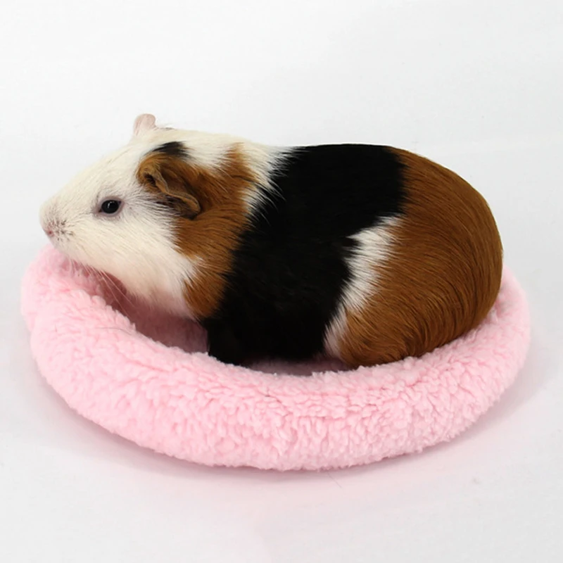 Hamster Small Animal Solid Winter Warm Round Cage Mat Sleeping Bed Pet