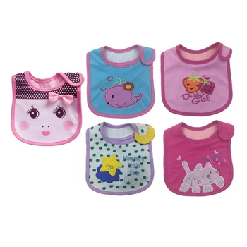 

5 sets of newborn baby bib fashion Toddler burp cloths cotton waterproof Infant accesssories bibs