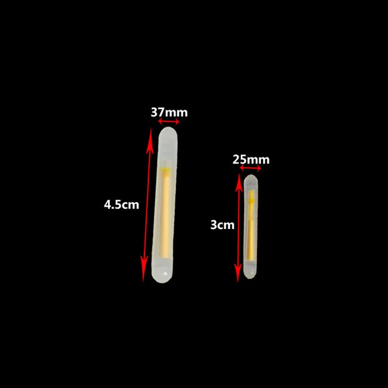 Светящийся поплавок для рыбалки, 50 шт., 4,5*37 мм, ночной Флуоресцентный светильник, плавающий, светящийся, палка, светильник, палка, Аксессуары для рыбалки
