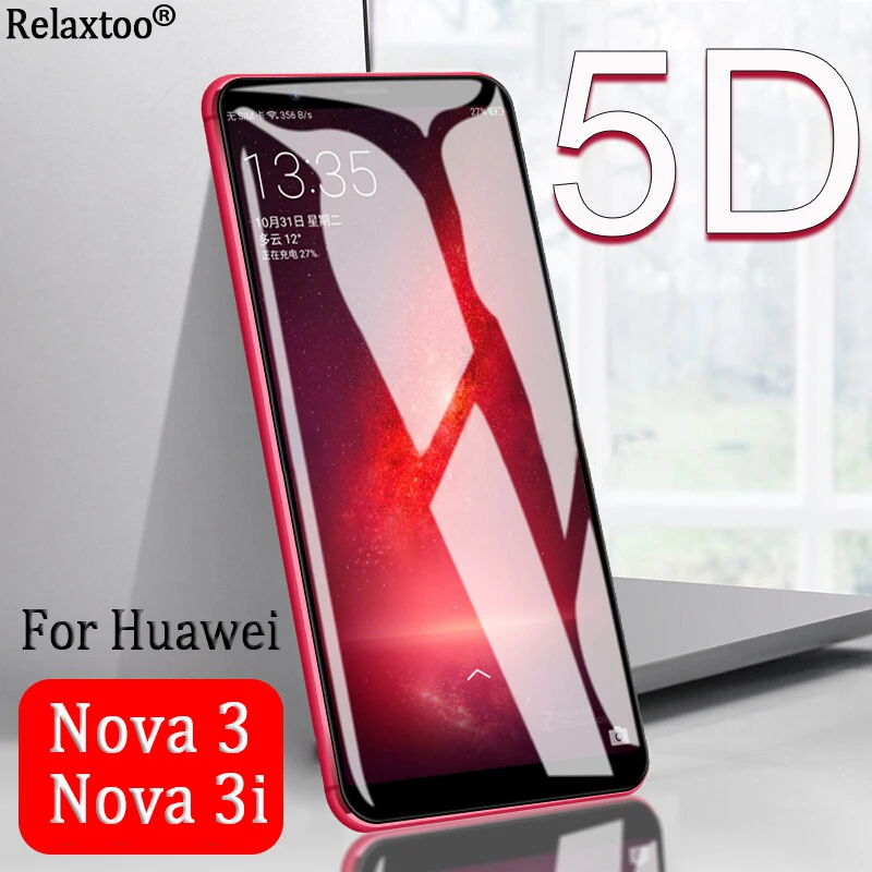 

5D Full Cover Protective Glass For Huawei Nova 3 3i Glass Screen Protector nova3 nova3i 3 i Tempered Glas 9H Protect Film
