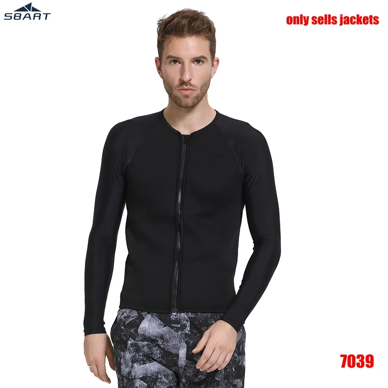 7039 Jacket SBART для мужчин 3 мм костюм для подводного плавания куртка для виндсерфинга купальники для плавания подводное плавание Флисовая Подкладка Теплый Эластичный толстый гидрокостюм куртка - Цвет: 7039 Jacket