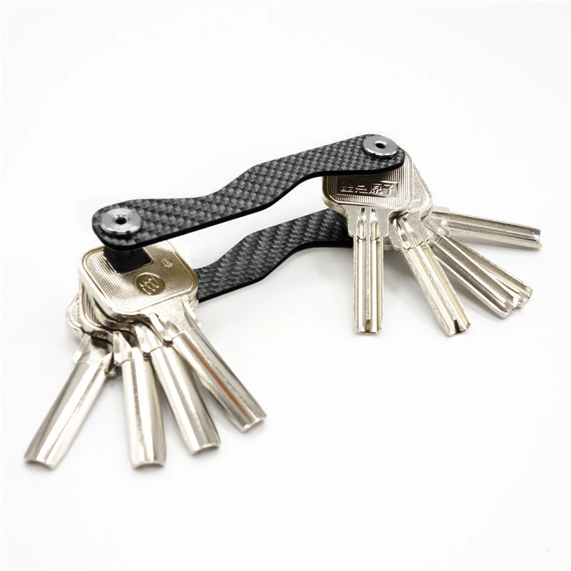 

Smart Key Holder Keychain Carbon Fiber Pocket Organizer Housekeeper Multi Keychain Pocket key Tool Key Organizer black