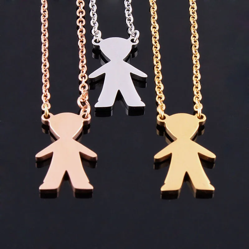 Women/Men Fashion Necklace Little Boy Pendant Charm Statement Body Chain Choker Collier
