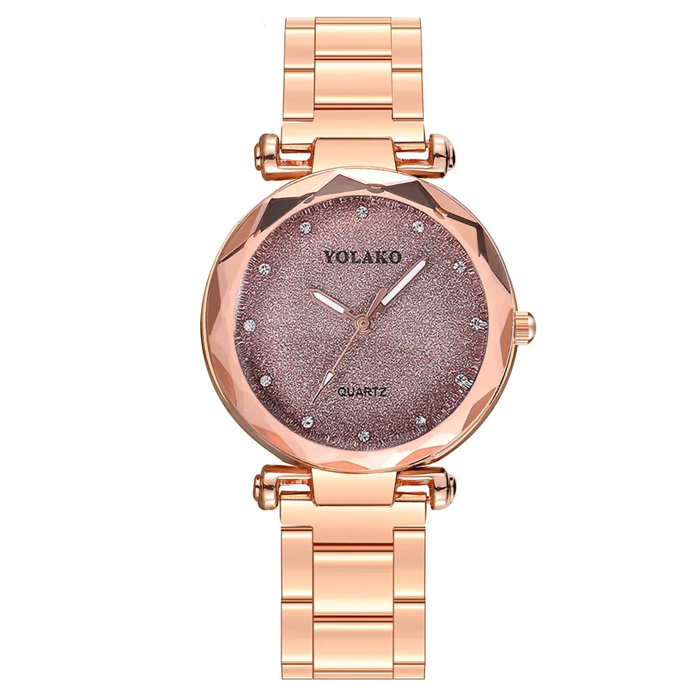 YOLAKO для женщин наручные часы повседневные кварцевые нержавеющая сталь ремешок аналоговый дамы часы модные часы 2019 relogio feminino