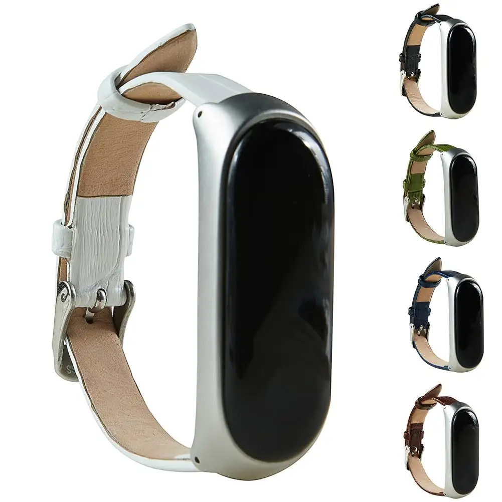

Wristband Smart Bracelet reloj 1Pc Genuine Leather Replacement Strap for Mi Band 3 NEW relogio