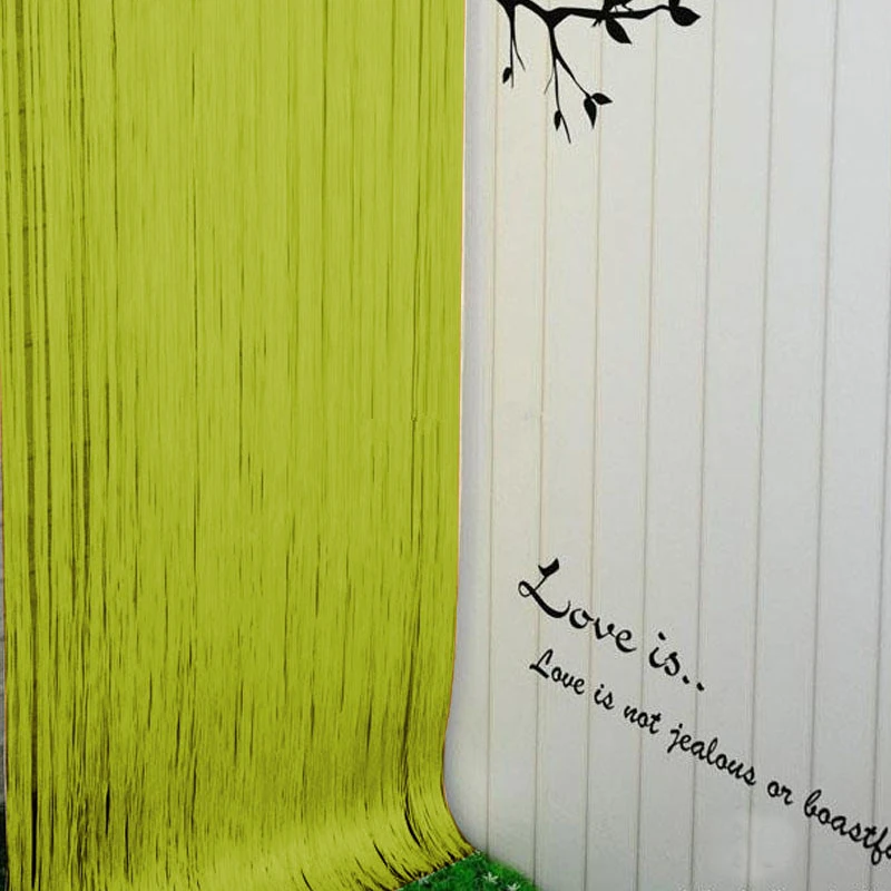 200x100 см Современный простой стиль кисточка струнная дверь штора, занавеска окна твердая перегородка для гостиной занавеска s valance домашний декор - Цвет: Grass green