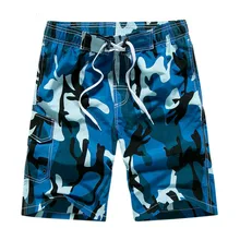 Мужские повседневные быстросохнущие пляжные шорты с камуфляжным принтом, свободные летние мужские шорты с карманами, мужские бриджи