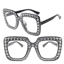 Искусственный алмаз Квадратные Солнцезащитные очки для женщин мужские пляжные праздничные очки