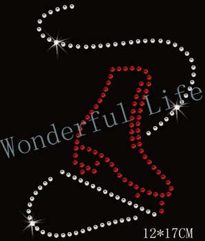 

YX Free shippingnice CE SKATE SHOE iron-on CRYSTAL TRANSFER Rhinestones Hotfix Diamante Motif Gem