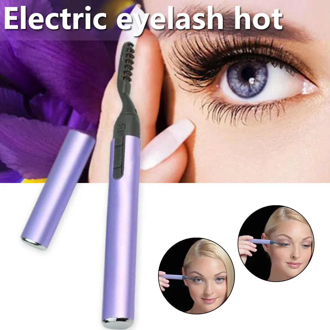 

New Portable Pen Style Auto Electric Heating Eyelash Curler Curved Double Side Electrothermal Eyelash Clip Eye Lash Brush Color