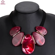 Heeda Boho High-end Elegant Resin Women Necklace Vintage Graceful Sweater Chain 2018 New Fashion Trend Hot-selling Kolye graceful rhinestone alloy sweater chain for women