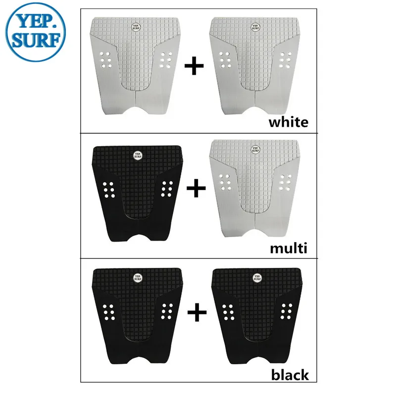 Surfboard 2pcs white/black pad Surfing 3M Glue EVA Surf Pad Surfboard Traction Pad surf deck pads Paddle Board checkered pattern eva surf pads 2pcs surfboard traction pads anti slip grip surf tail pads for sup deck cover mats 3m glue surfboard pads