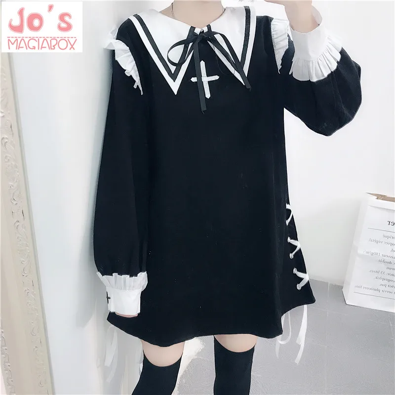 

Women Sexy Gothic Lolita Dress Kawaii Halloween Party Christmas Uniform Dress Sweet Cute Night Wear Vestidos Black