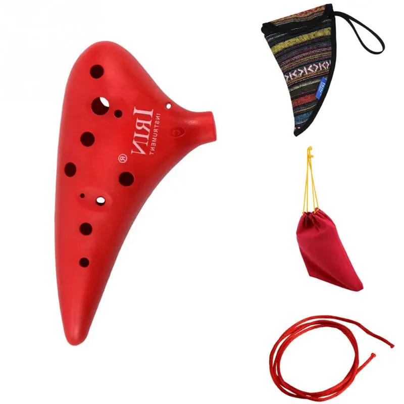 

1PC Ocarina Portable ABS Musical Instrument 12 Hole Ocarina Alto C With Ethnic Bag Ceramic For Professional Performers NEW