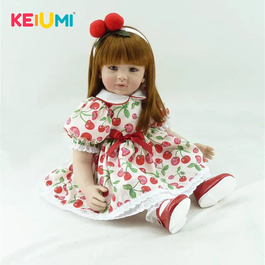 

Lifelike 56 cm Reborn Toy Soft Touch Silicone Newborn Doll For Girl Alive Reborn Baby Doll Cloth Body Kids Gifts