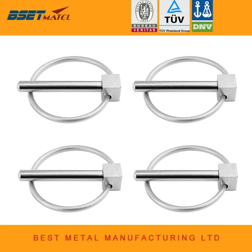 

4 PCS stainless steel 316 boat Kayak Trailer Tractor Trolley Caravan Lynch pins Linch Pin Clips Retaining Clip marine hardware